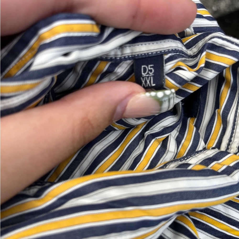 McGregor Navy and Yellow Striped Shirt